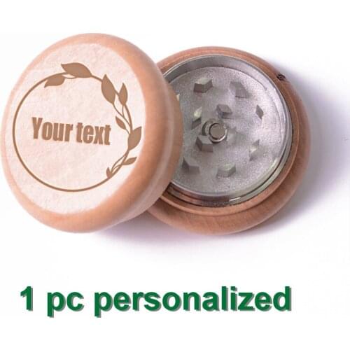 1pc Custom Wood Herb Grinder Carving Weed Engraved personalized Herbal Tobacco smoke Cigarette Accessories Gift to Dad MYQ02