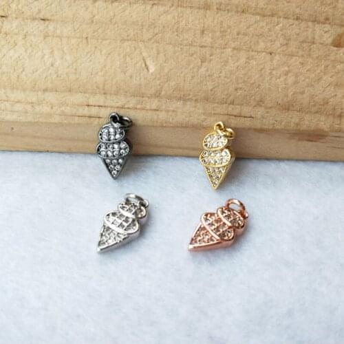 10 Pieces Tiny CZ crystal Charm Jewelry CZ zircon Stone Micro pave Pendant Finding DIY necklace for women PD954