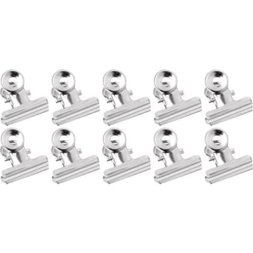 10Pcs Metal Bulldog Grip Clip Food Sealer Bag Clamp Paper Document Ticket Binder