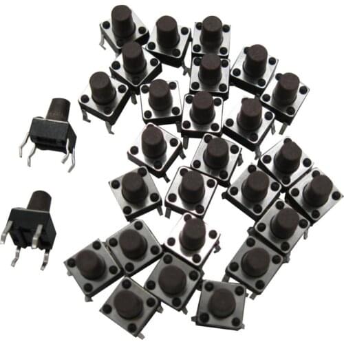 100pcs 6x6x11MM 4PIN Tactile Tact Push Button Micro Switch Direct Touch micro switch Brown 6*6*11 keys button DIP 4pin