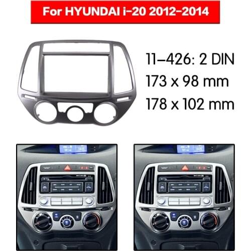 2 Din Fascia For HYUNDAI i-20 Manual Air-Conditioning Radio DVD Stereo Panel Dash Mounting Installation Trim 11-426