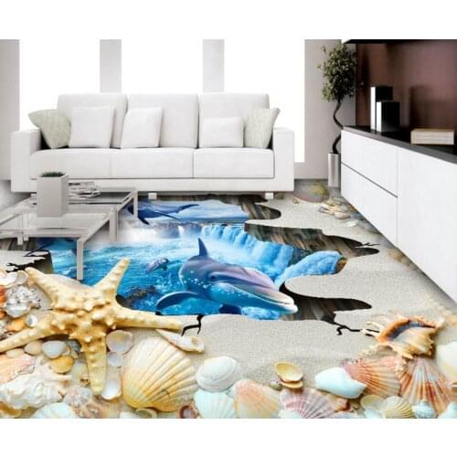 3d flooring Beach starfish wallpaers for living room bedroom wallpaper for walls coffee shops pvc floor