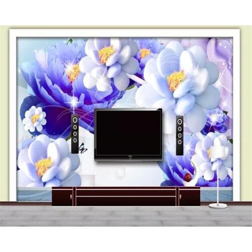 Beibehang papel de parede 3d Custom Floral Wallpaper 3D Bedroom Mural Blue Demon Ji TV Background wallpaper for walls in rolls