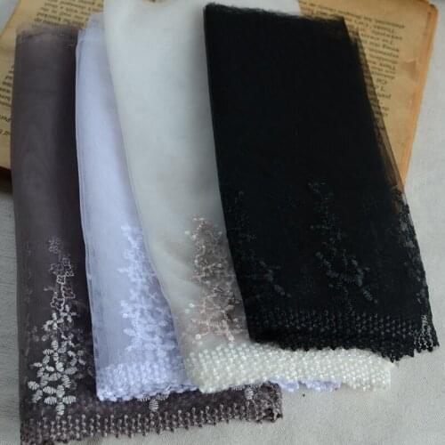 4M/lot 16-19cm wide 4colors available Small Flower Rayon Polyester Embroidery Lace Trim X512