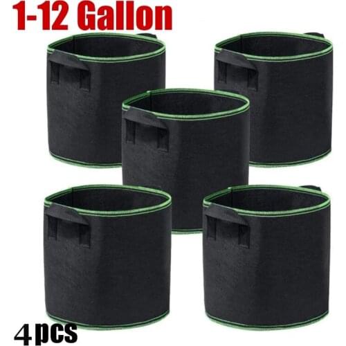 4pcs 5 7 10 gallon fabric plant Grow Bags tree growing Pots garden Vegetable potato flower Planting Container Nursery pots bag