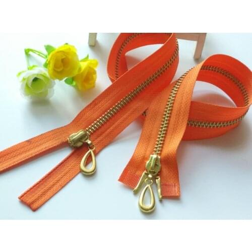 5pcs/lot L70cm Free shipping 5# metal copper zipper silver plated clothing Pocket down jacket zipper cuff zipper