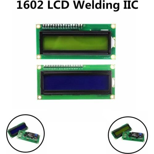 5V LCD1602 1602 LCD Welding IIC Module Blue / Yellow Green Screen with IIC 16x2 Character LCD Display IIC I2C Interface
