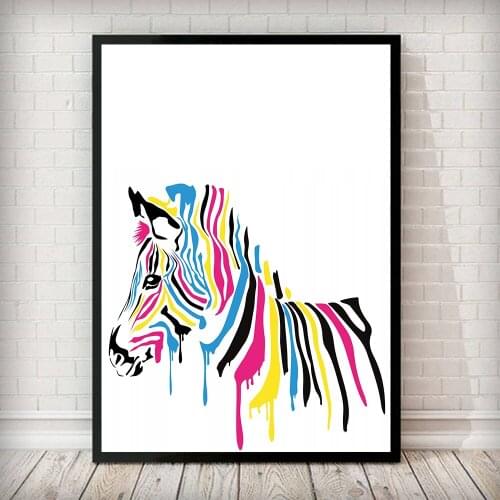 Abstract Zebra Graffiti Art Canvas Paintings Wall Art Posters And Prints Street Art Colorful Zebra Animals Picture Home Decor