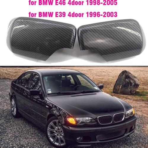 Carbon Fiber Bright black Side Rearview Mirror Cover For BMW 3 5 E39 E46 525i 528i 530i 540i 323i 330i 328i