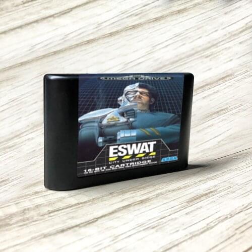 ESWAT City Under Siege - EUR Label Flashkit MD Electroless Gold PCB Card forSega Genesis Megadrive Video Game Console