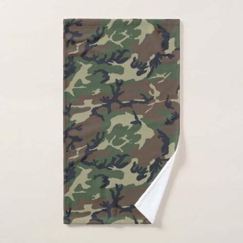 Camo Military Camouflage Hand Towels Cotton Washcloths, Forest Green Super-Absorbent Soft Towel for Bathroom Beach Kitchen Spa G