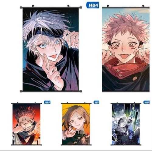 WTQ Canvas Painting Retro Poster Jujutsu Kaisen Poster Wall Decor Wall Art Picture for Living Room Decoration Home Deco