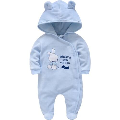 Roupa Bebede Newborn Baby Girls Hooded Romper Infant Onesie Velvet Warm Jumpsuit Baby Boys Overalls Clothing Toddler Clothing