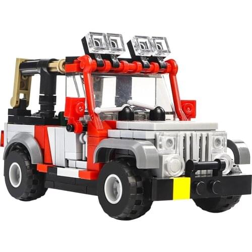 Spot Buildmoc Jurassic Age Jeeped Army Soldier Building Blocks Bricks German Willis antiaircraft Bricks Toy for Children