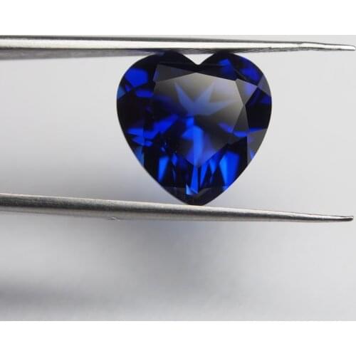 Heart Shape Royal Blue Sapphire 8x8mm 9x9mm Synthetic 34# Corundum High Quality 10x10mm Loose Stone