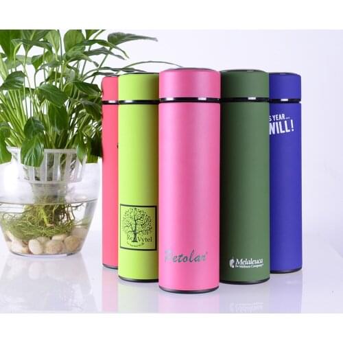 Creative 5 colors 500ml elegant 304 double-deck stainless steel vacuum cup with tea infuser drinkware water bottle lin5033