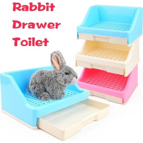 Rabbit Drawer Type Toilet Potty Pet Rabbit Anti-turning Blowout Urinal Supplies Rabbit Fence Toilet