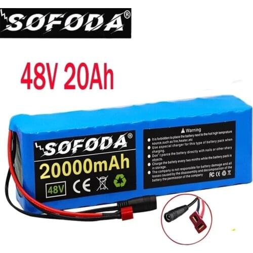 New 13S3P 48V 20Ah Li-ion Battery Pack Bike Conversion Electric Vehicle Electric Motorcycle 1000W Battery with BMS