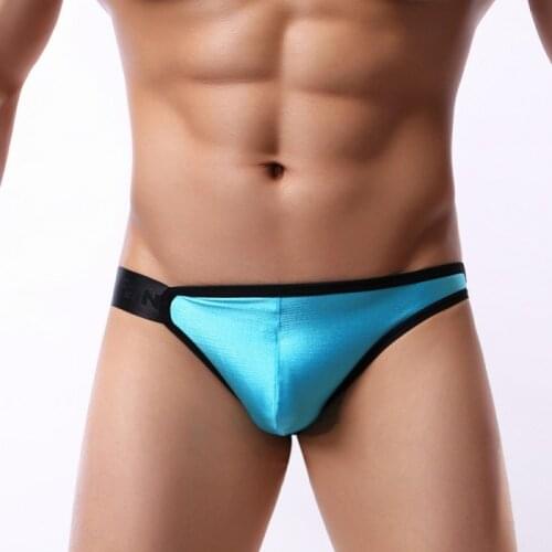 Mens Underwear Fashion Bright Briefs Underpants Male Sexy High Fork Silky Brief Shorts Man Gay Underwear Panties