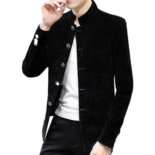 Men Suits Wedding Suit Jackets Slim Suit Jacket Fit Fashion Velvet Blazers Black Blazer Spring Casual Single Breasted