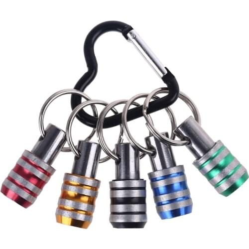 N80B 5Pcs 1/4inch Hex Shank Screwdriver Bits Holder Extension Bar Drill Screw Adapter Quick Release Keychain