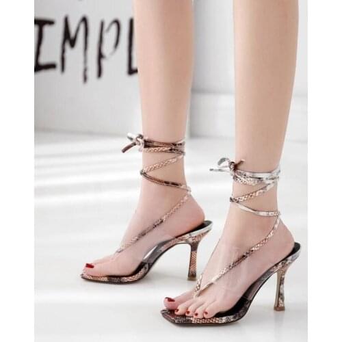 Lace up Crystal Women Sandals High Heels Summer Sandals Woman Pumps Strap Ankle Sexy Party Dress White Office Ladie Dress Shoes