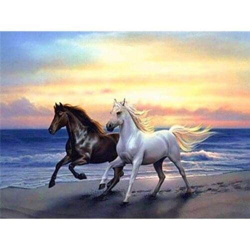 Animal Horse DIY Cross Stitch Embroidery 11CT Kits Craft Needlework Set Cotton Thread Printed Canvas Home Decoration Hot Sell