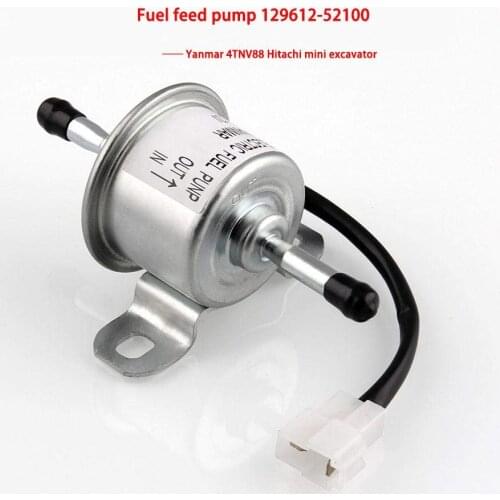 129612-52100 Fuel Pump, DC12V Low Pressure Fuel Feed Pump For Yanmar 4TNV88 3TNV88 Engine
