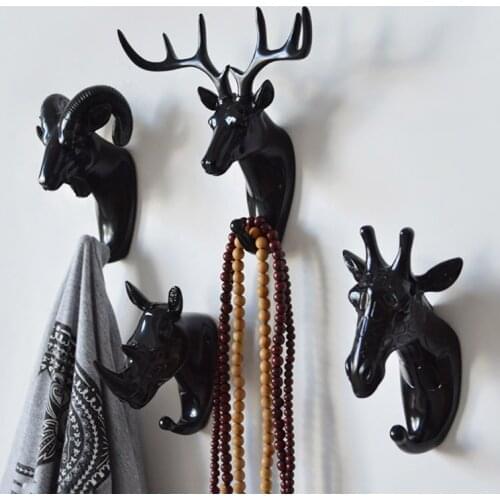 Wall Hanging Hook Vintage Deer Head Antlers Hanging Clothes Hat Scarf Antler Hanger Western European Wall Decoration