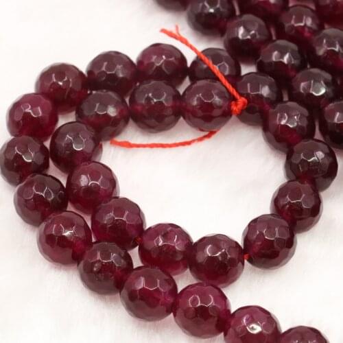 Natural Stone Onyx Agat Rose Red Carnelian 6mm 8mm 10mm 12mm Faceted Round Loose Beads Charms Jewelry Findings 15 Inches A15