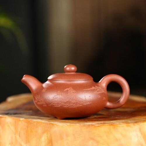 Wholesale shu-ming liu undressed ore Huang Longshan old purple clay kung fu tea set sketch pot a undertakes the teapot