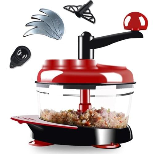 Send 4 Blade) Meat Grinder Manual Shredder Multi-functional Chopper Vegetable-cutting Machine Household Vegetable Cutter Creati
