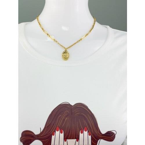 Necklace Jewelry Stainless Steel New Goddess Luxury Golden Color Luxe Fashion For Women Hot Sell Angel