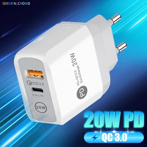 QC3.0 USB C PD Charger For Iphone11 12 Pro Max Mini 5s 8 On Airpods Power Adapter Fast Charging For Xiaomi Redmi Huawei Samsung