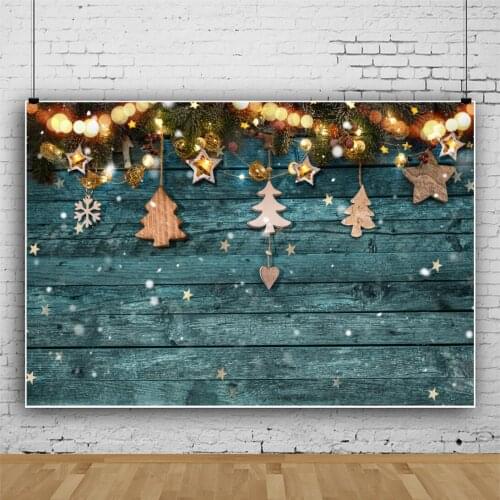 Christmas Wooden Board with Leaves Children Cake Portrait Photography Backdrops Photocall Party Background Studio Shoot