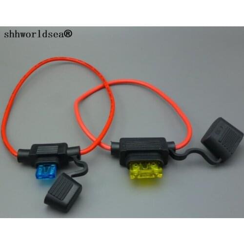 Shhworldsea mini Middle Low Profile Case Fuse Holder Blade Waterproof inline 16AGW 30cm length