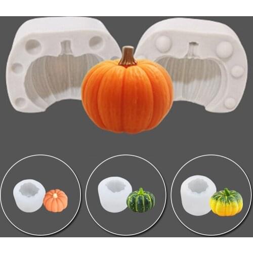 Handmade Pumpkin Silicone Mold DIY 3D Halloween Pumpkin Fondant Cake Chocolate Plaster Candle Mold Halloween Props Handmade Make