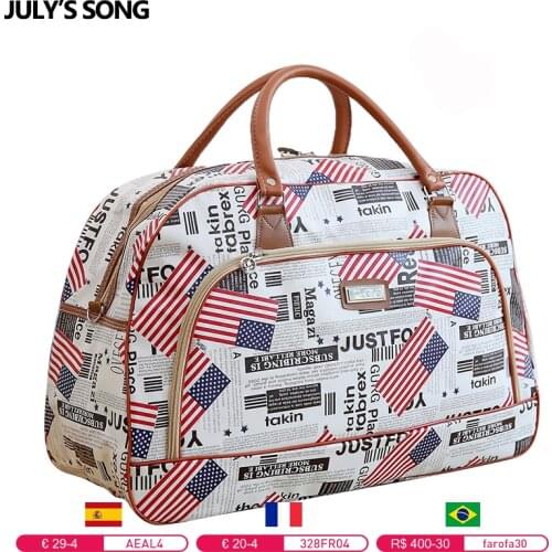 JULYS SONG Women Travel Bag Large Capacity PU Leather Waterproof Luggage Duffel Casual Travel Tote Weekender for Short Trip