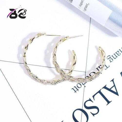 Be 8 Top Quality Popular Earrings with AAA CZ Circle Earrings Simple Big Circle Hoop Earrings for Women aros mujer oreja E664