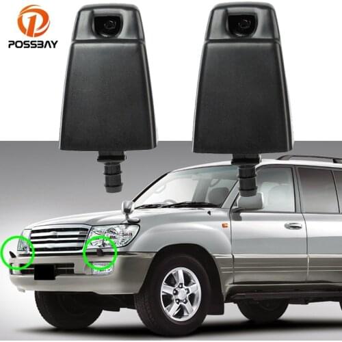 1 Pair Matte Black Car Front Headlight Lamp Washer Spray Nozzle Jet for Toyota LAND CRUISER 100 Series/Lexus LX470 1998-2007