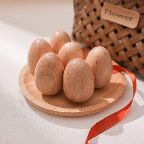 1pc Baby Wooden Rattles Toy Egg Shape Shaker Sand Hammer Toy Educational Musical Toy Party Instrumen For Baby Shaker Toy Gifts