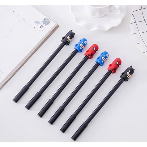 1PC Lovely New Creative Super Hero Cartoon Pen Head Gel Pens Signing Pen For Kids Novelty Gift Stationery School Supplies