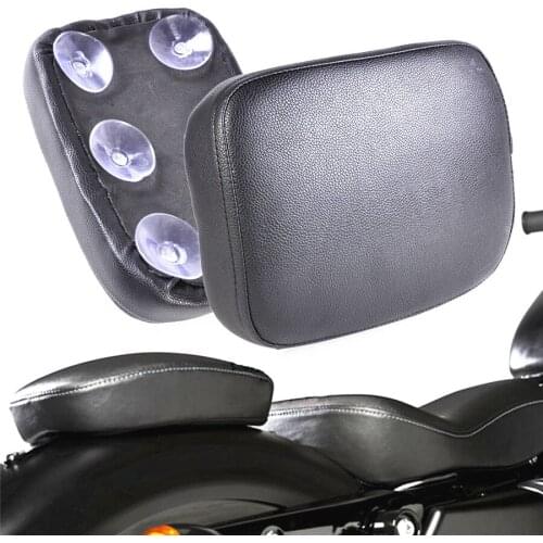 1xBlack Rear Pillion Passenger Pad Seat 6 Suction Cups For Harley Bobber Chopper
