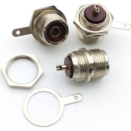 2pcs UHF SO239 Female Jack front mount bulkhead Straight RF solder adapter