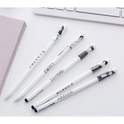 4Pcs 0.5mm Plastic Gel Ink Pen Writing Drawing Marker Student Office Stationery Portable Non-toxic Smooth Writing
