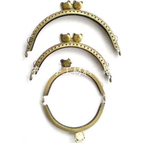 5PCS Round Metal Purse Frame for Clutch Bag Handbag Accessories Making Kiss Clasp Lock Bronze Tone Bags Hardware