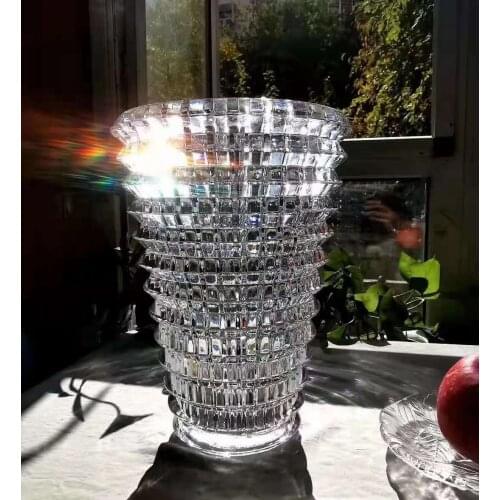 8kg 34x20cm Big crystal Transparent vase small medium oval vase gift