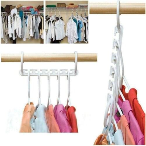 8 Pcs Space Saver Wonder Magic Clothes Hanger Rack Clothing Hook Organizer Hangers Home Accessories