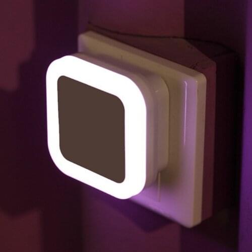 4 Color AC110-220V LED Night Light For Baby Mini LED 0.5W Night Light Control Auto Sensor Baby Bedroom Lamp Square