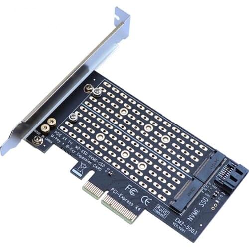 Add On Cards PCIE To M2/M.2 Adapter SATA M.2 SSD PCIE Adapter NVME/M2 PCIE Adapter SSD M2 To SATA PCI-E Card M Key +B Key
